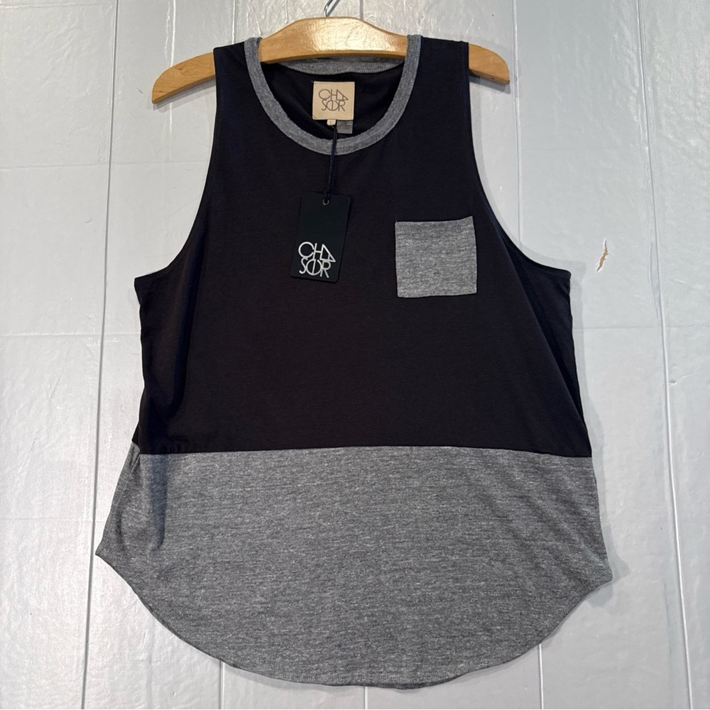 Chaser Brown & Heather Gray Colorblock Tank